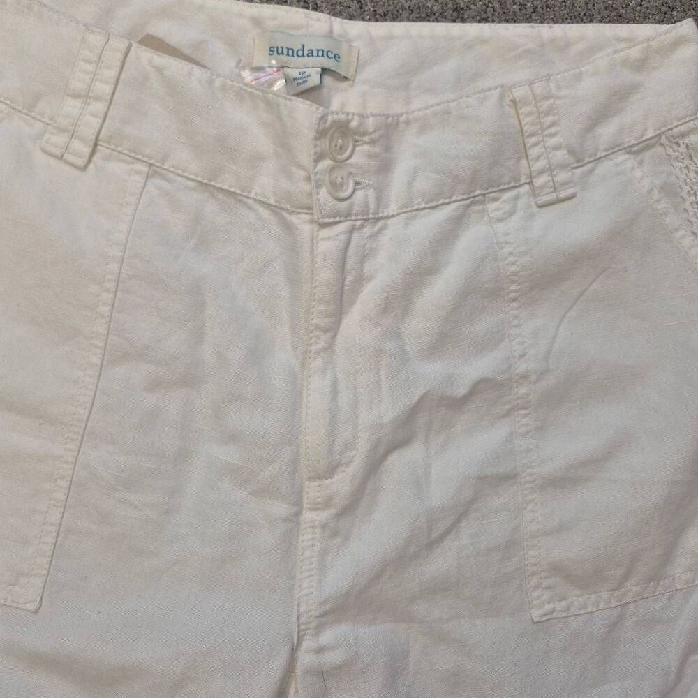 NWT Sundance White Organia Linen Blend Shorts w Lace Size 2 - Picture 9 of 13